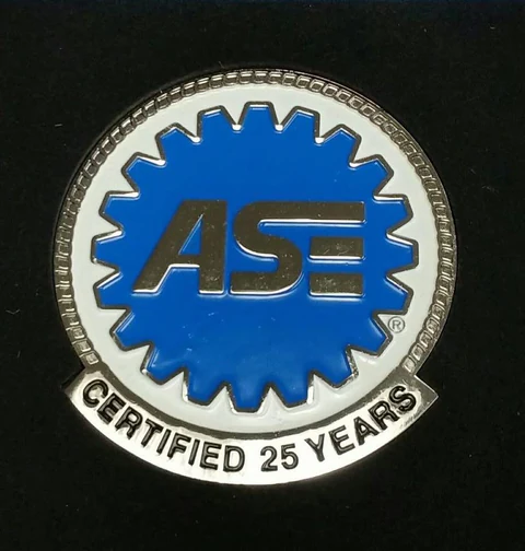 ASE Certified 25 Years badge